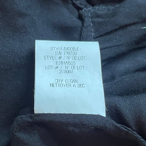 HELMUT LANG Black Blouse Semi Sheer Button Up /Split Back /Size Petite#RN11936 - Picture 6 of 7